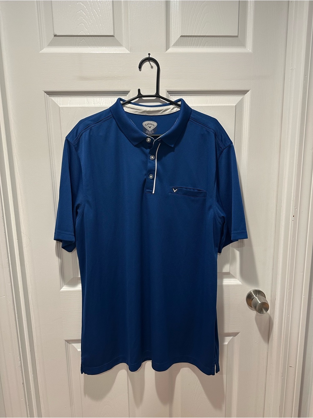 Callaway Golf Opti-Dri Cobalt Blue Textured Polo Shirt Men's Size XXL